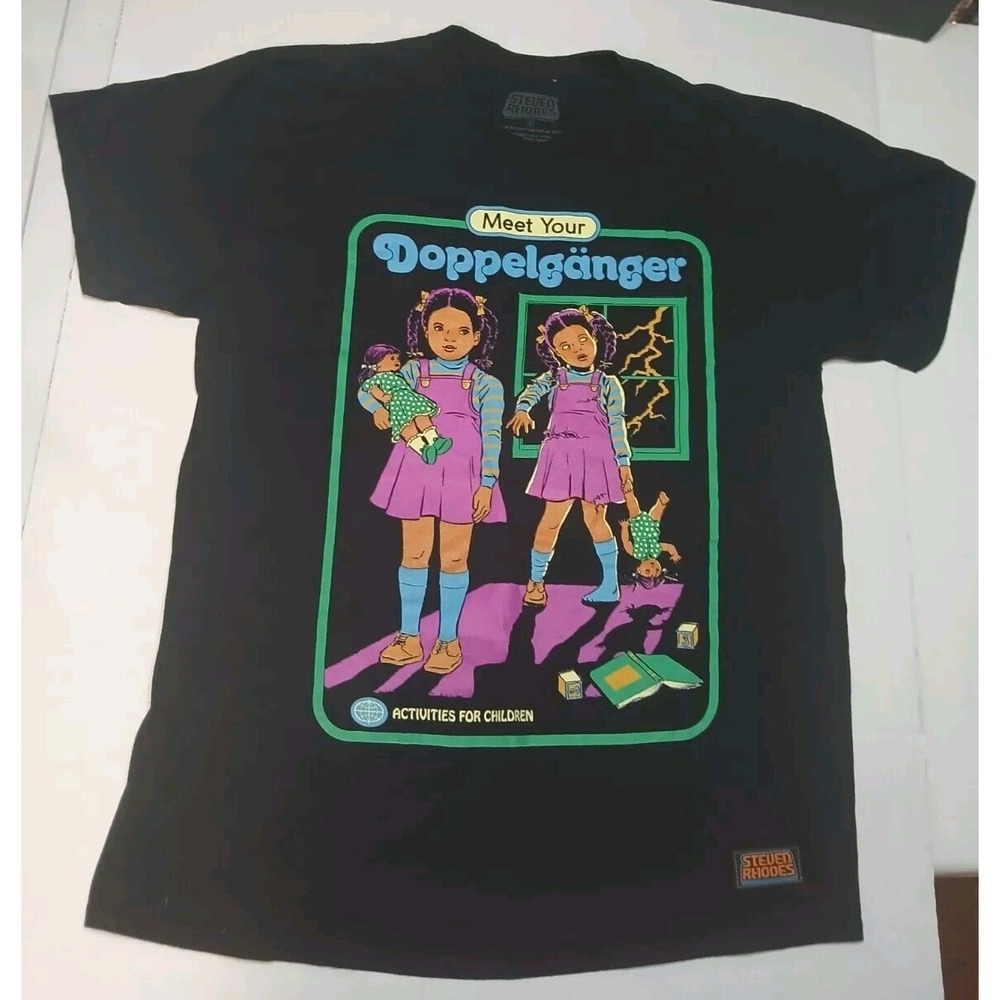 Steven Rhodes Meet Your Doppelganger Men's Black Cotton Tee Size Lg